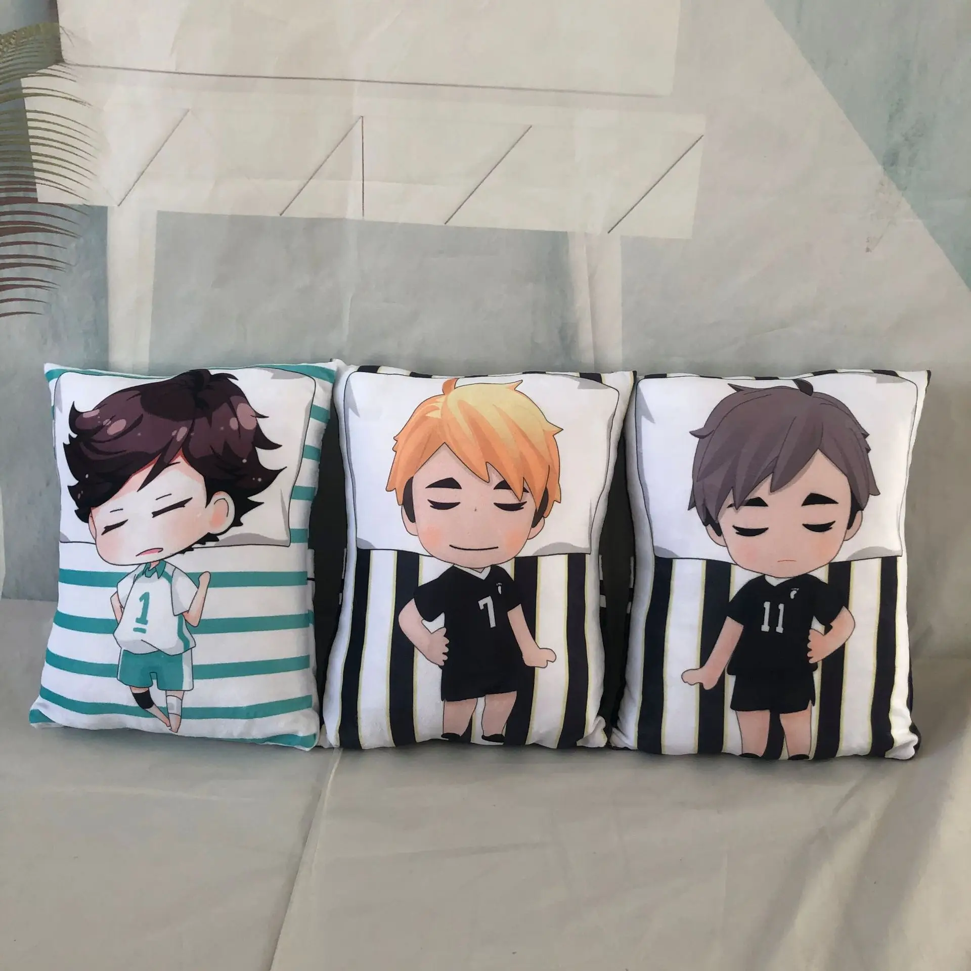 Cartoon Sleeping Haikyuu Toy Hinata Shoyo Tobio Kageyama Pillow Cute Daichi Sawamura Dolls Soft Plushies Gifts For Kids Fans | Игрушки и