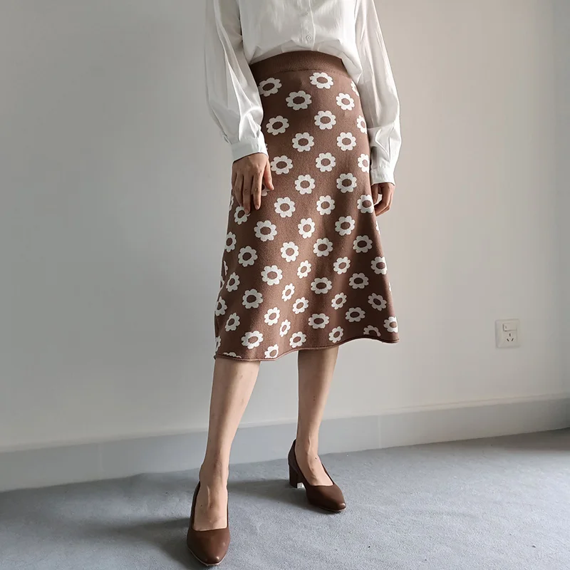 Бесплатная доставка Новинка 2019 года модные длинные женские Вязаные Юбки До