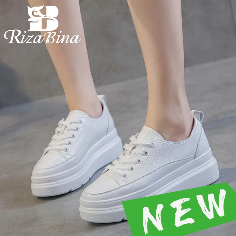 

RIZABINA New Arrival Sneaker Women Real Leather 2022 Fashion Flats Shoes For Woman Casual Daily Lady Home Footwear Size 34-40