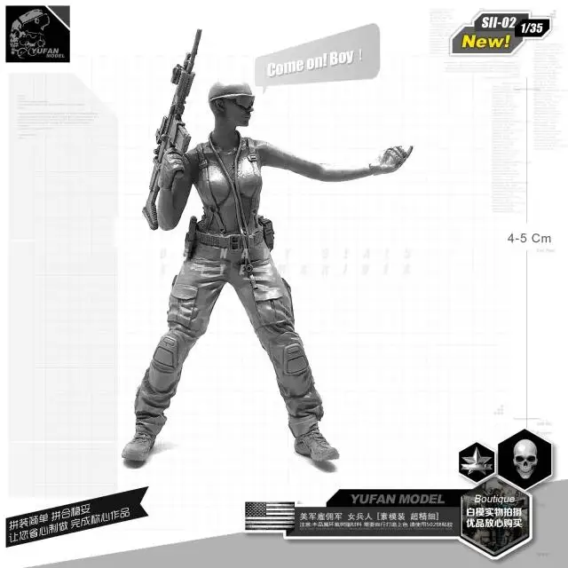 

1/35 Resin Model Kits U.s. Girls Resin Soldier self-assembled SII-02