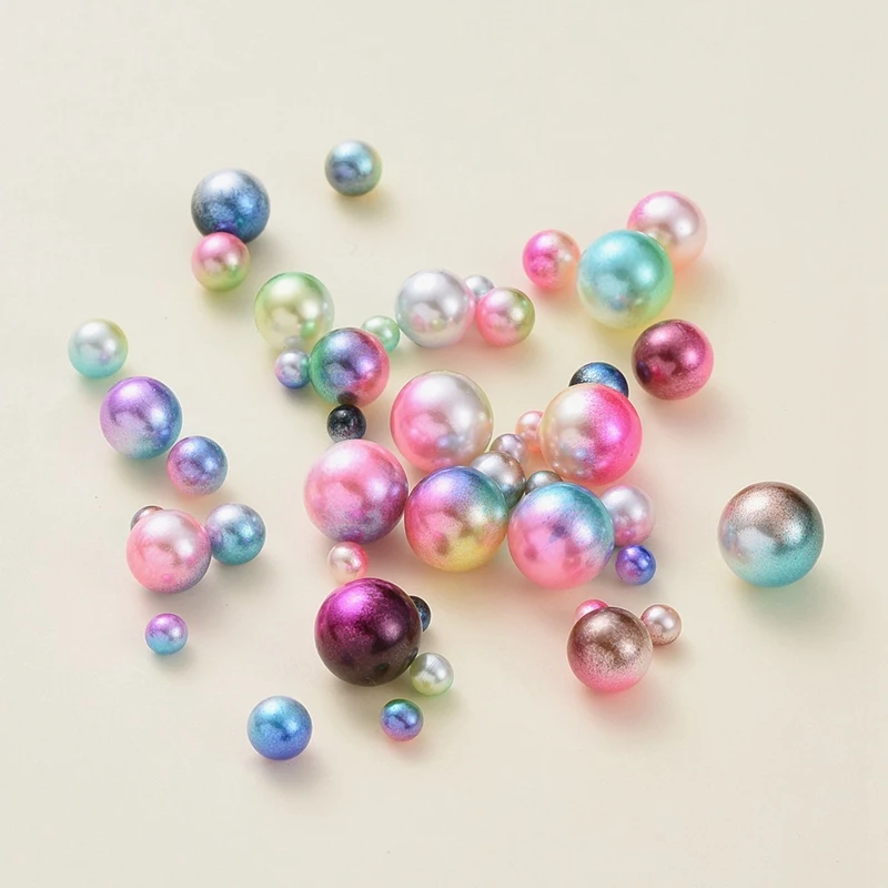 

Colorful Acrylic Round Beads Imitation Faux Pearls String NO Hole 4-10MM Mixed Color for Craft DIY Jewelry Making