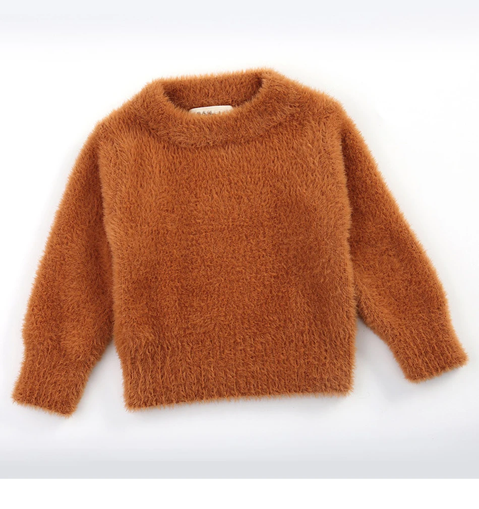 Baby Girl Winter Clothes Imitation Mink Jacket Baby Warm Coat Christmas Sweater Sweaters For Girls 1-4 Years Old Kids Sweater