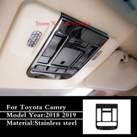 stainless steel for toyota camry 2018 2019 2020 car roof reading light trims lights frame decoration cover sticker accessories