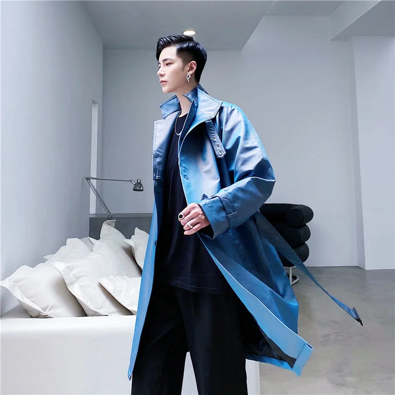 Мужская одежда Новинка осени 2021 модная двубортная мужское длинное пальто