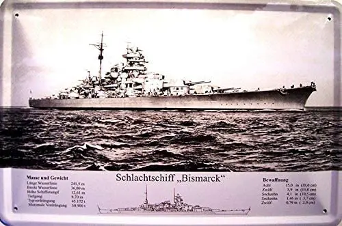 

Алюминиевый металлический знак Nonbrand, новинка, 12x8 дюймов, навесной браслет Bismarck в деталях, 361 стильный металлический знак, Настенный декор