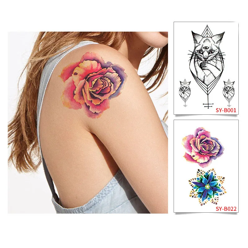 1 шт. креативная Цветочная наклейка с птицами поддельные женские мужские DIY хна