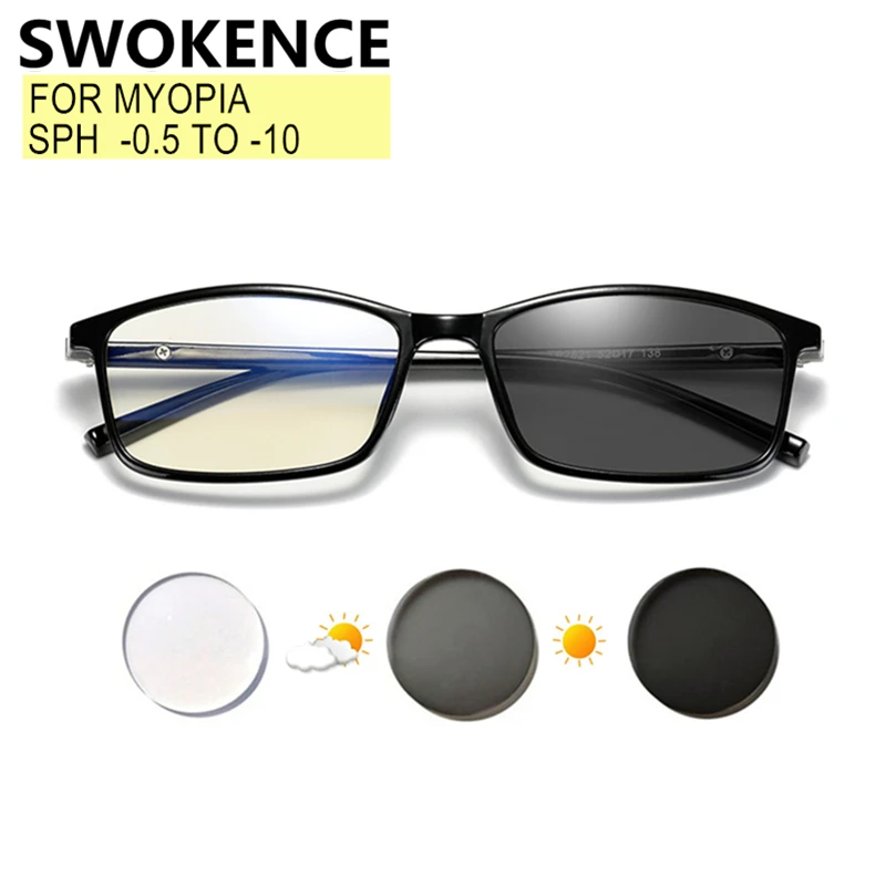 

Рецептурные очки для близоруких от-0,5 до-10 для мужчин и женщин, Фотохромные или защита от синего света, очки с диоптриями минус при миопии и а...