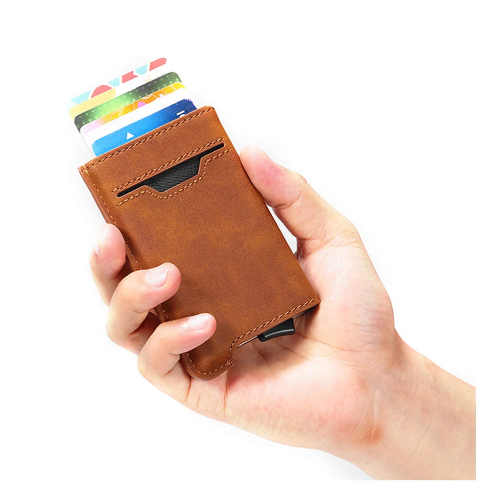 Rfid держатель для карт мужские кошельки высокое качество кожаная сумка денег