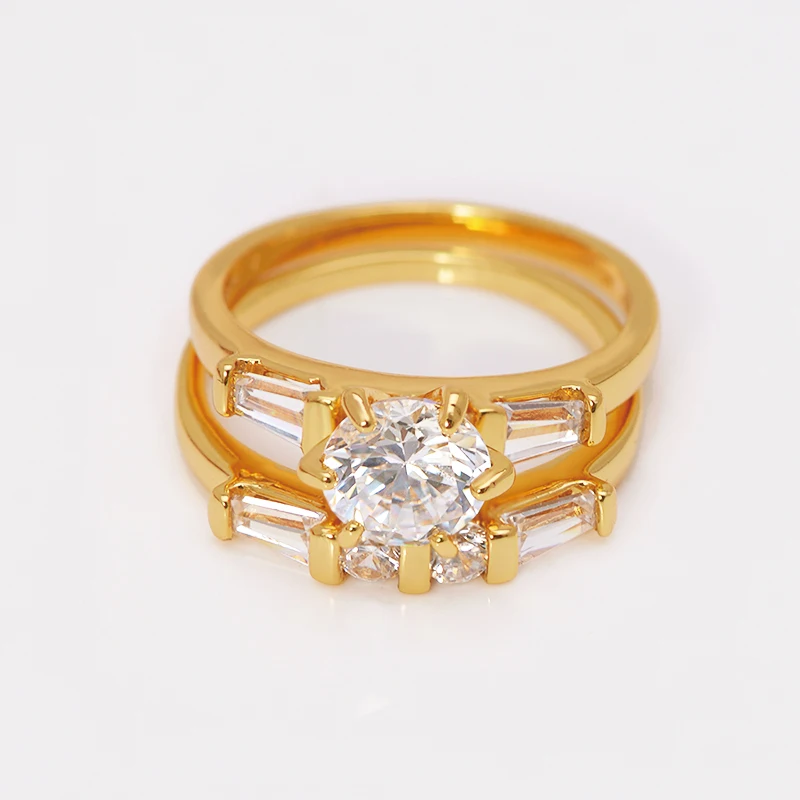 MxGxFam женское кольцо с цирконием AAA Bijoux 24 k чистый золотой цвет оригинальный
