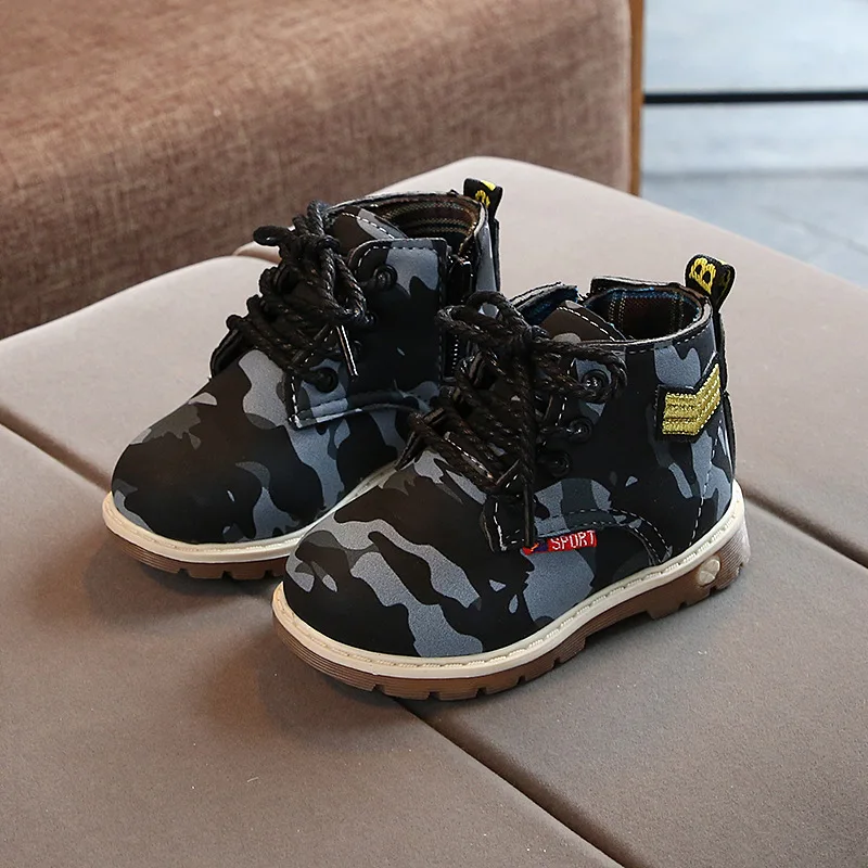 JUSTSL осенне зимние ботинки для мальчиков и девочек детская повседневная обувь