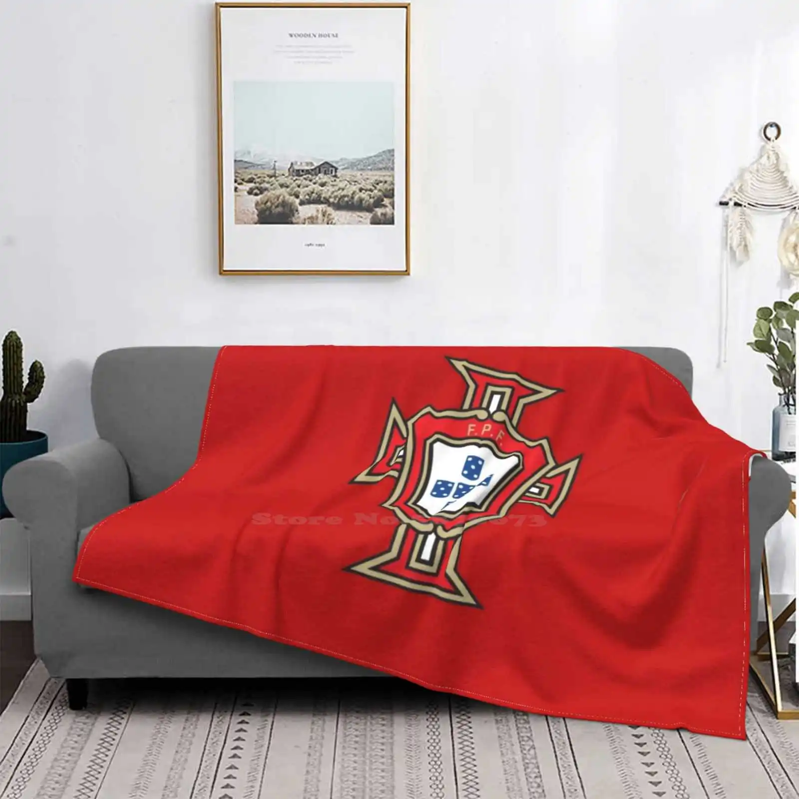 

Portugal Fpf Super Warm Soft Blankets Throw On Sofa/Bed/Travel Quinas Bandeira Portugal Soccer Cristiano Ronaldo Escudo Cr7