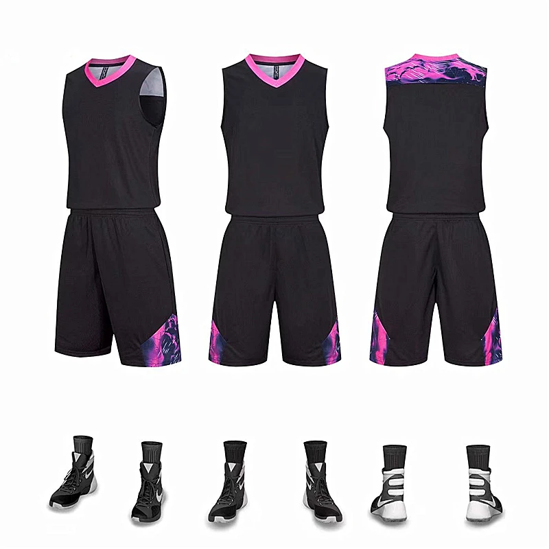 New Basketball Jersey Sets Blank Running Training Suit Double Pocket Shorts Men Basketball Uniforms Athletic Wear