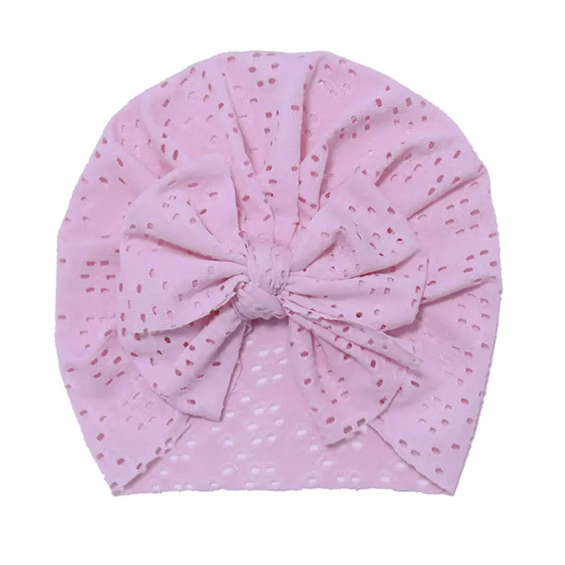 

Hot Sale Spring Autumn Hollow Baby Hats Cute Sweet Butterfly Caps Korean Round Hole Bow Hats Soft Comfortable Baby Cap