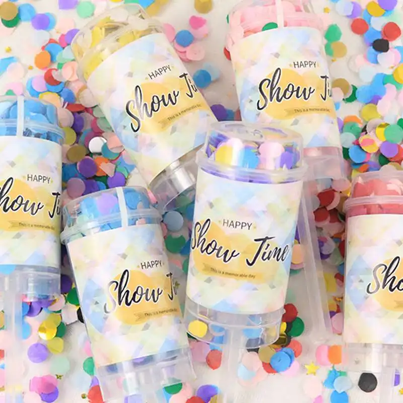 

2021 New Confetti Party Popper Cannons Handheld Fireworks Gender Reveal Birthday DIY Party Celebration