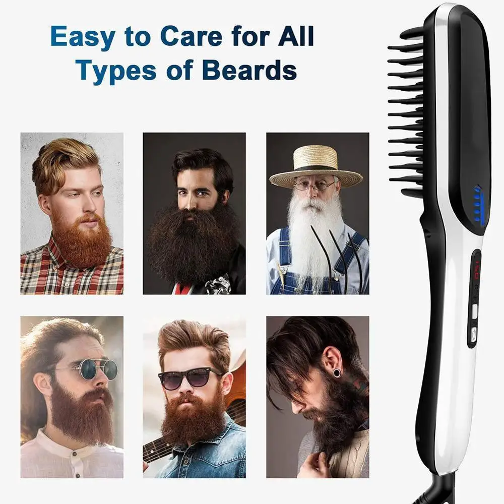 Многофункциональный мужской быстрый выпрямитель для бороды расческа волос