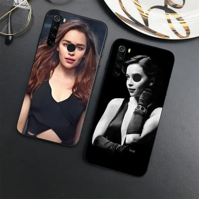 

emilia clarke British actress Phone Case For Xiaomi Redmi note 7 8 9 t max3 s 10 pro lite coque shell cover funda