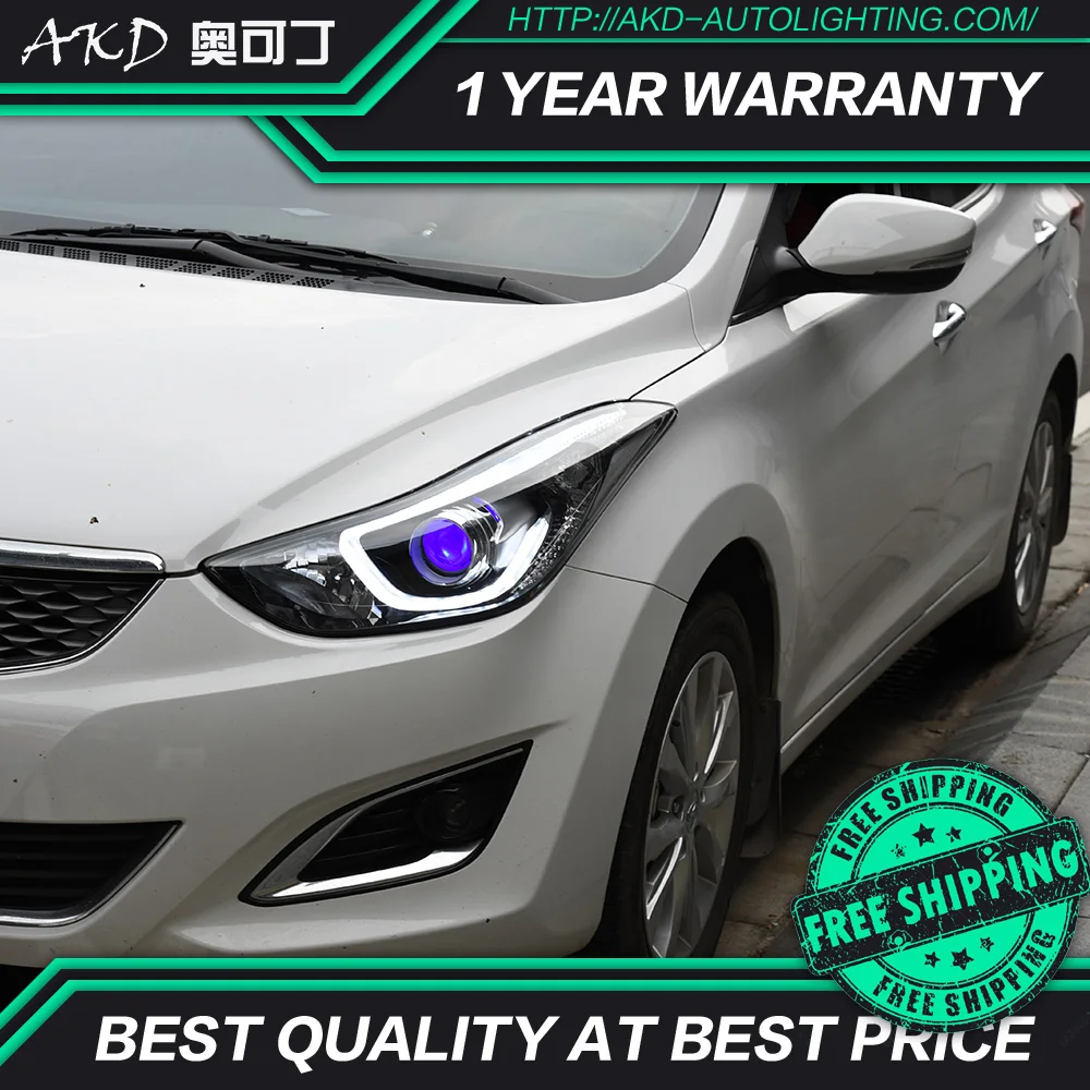 АКД автомобильного тюнинга фар для Hyundai Elantra 2012 2016 светодиодные фары DRL