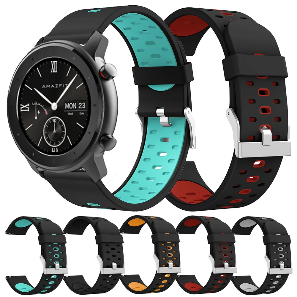 Ремешок силиконовый для смарт часов Huami Amazfit GTR 42 мм BIP сменный спортивный