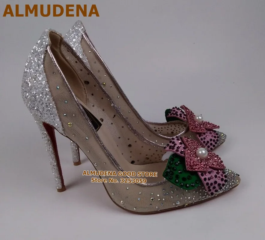 ALMUDENA Красочные цветы для свадьбы искусственные кристаллы высокие каблуки