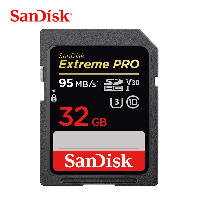 Двойной Флеш-накопитель SanDisk 128 Гб SD Card 64 Гб карта памяти SDXC карты 256 ГБ UHS-I U3 Class10 V30 Extreme PRO карты 170 МБ/с. 4K видео в формате Full HD для SLR Камера