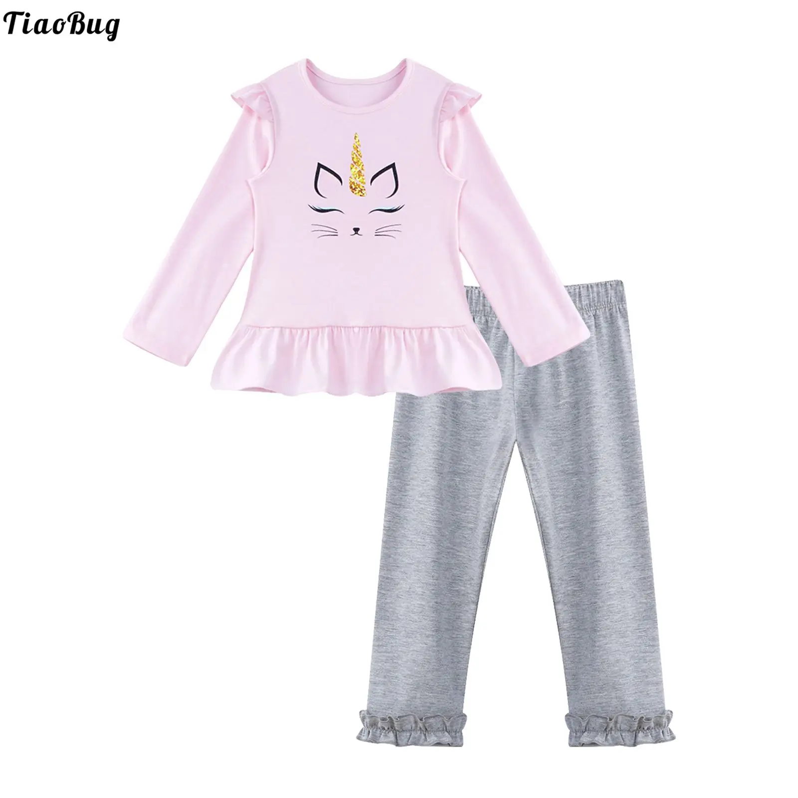 

2 шт., Детский Повседневный костюм с круглым вырезом и длинными рукавами