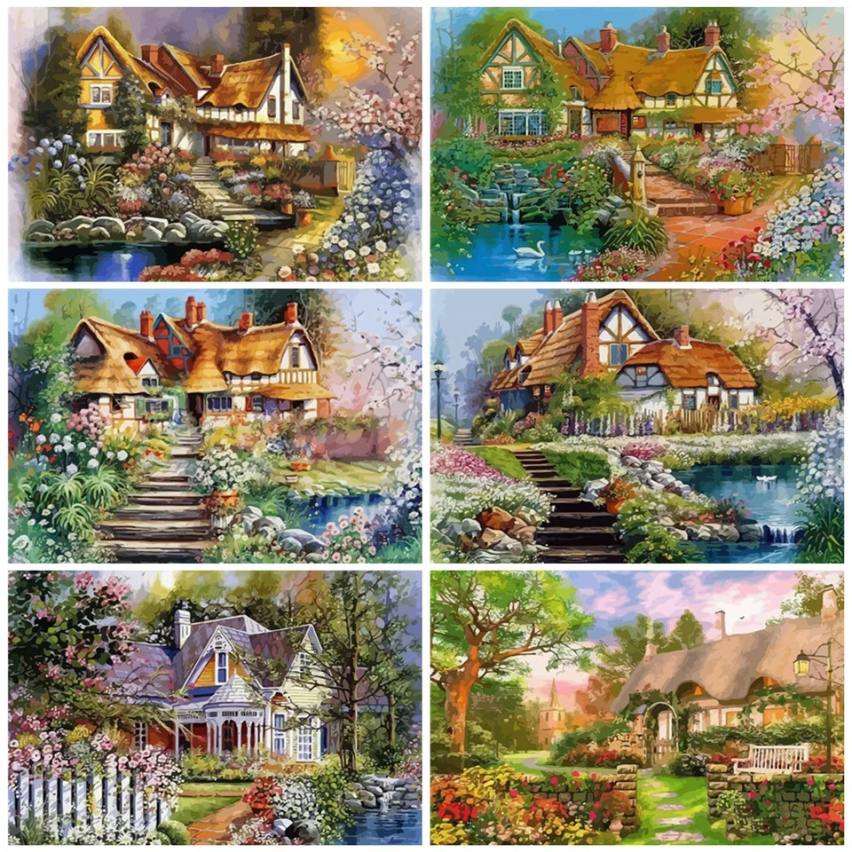 AZQSD картина маслом по номерам на холсте Пейзаж DIY Unframe ручная роспись подарок