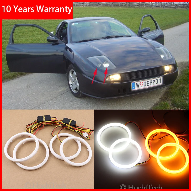 

Для Fiat Coupe 1993 1994 1995 1996 1997 1998 1999 2000 хлопок горки светодиодный двойной Цвет Ангел глаз белый янтарь сигнал поворота светильник