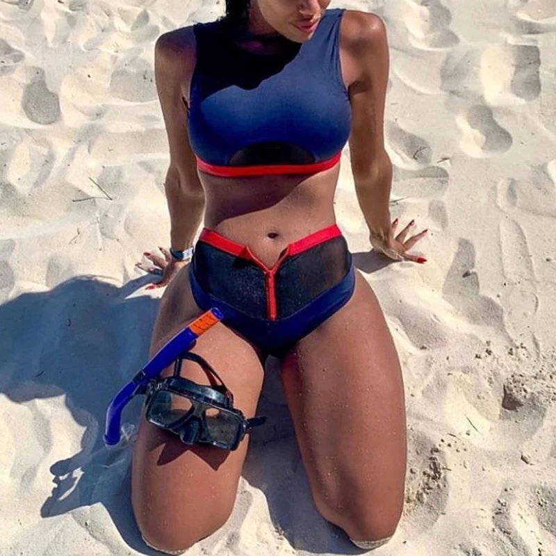 Комплект бикини на молнии с высокой талией 2020 Африканский купальник сексуальный