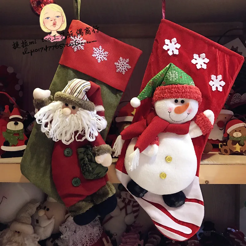 

Foreign trade export Christmas decoration supplies wool Christmas stockings decoration pendant gift three-dimensional