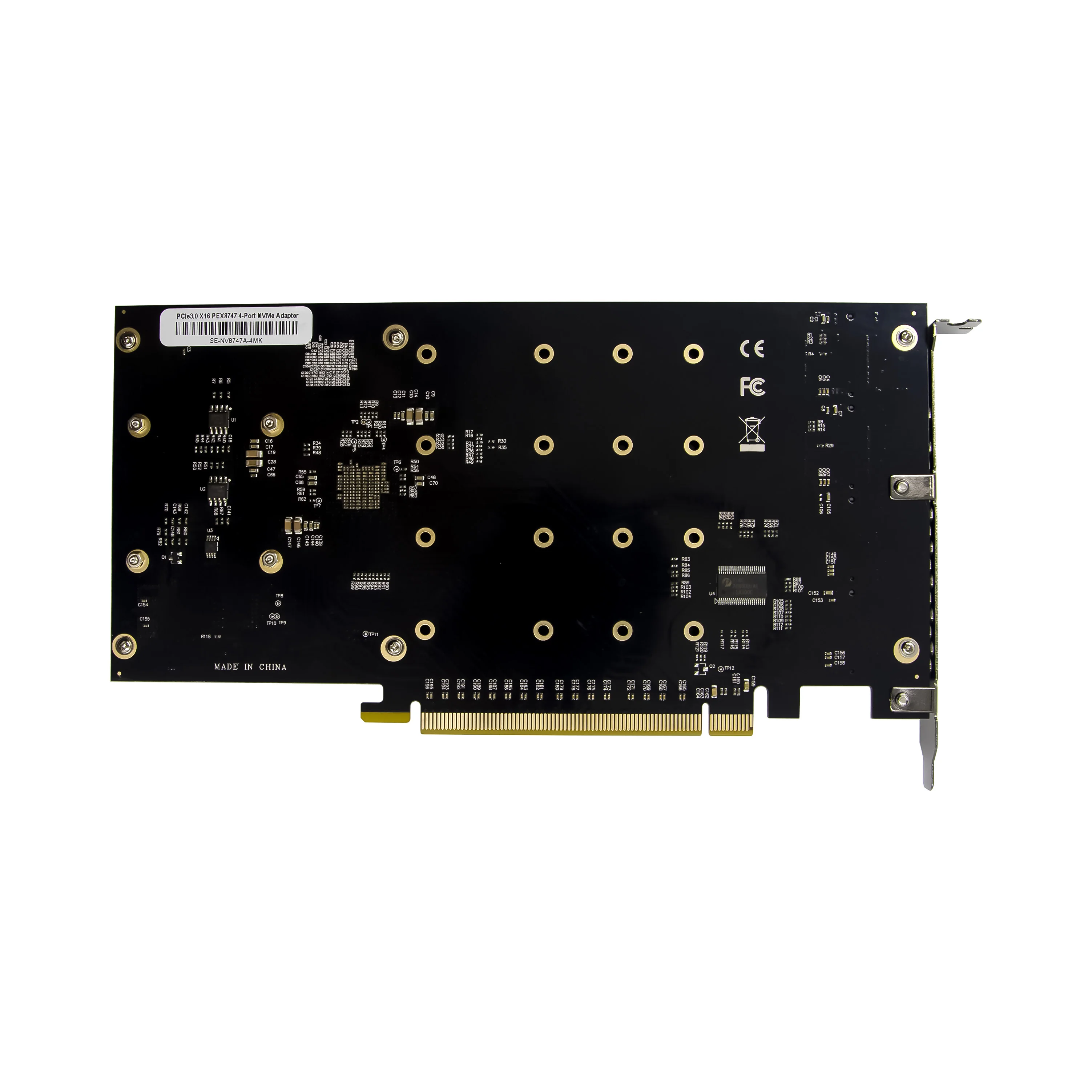 pcie 30 x16 plx8747 до 4 порты и разъёмы m 2 nvme ssd ада