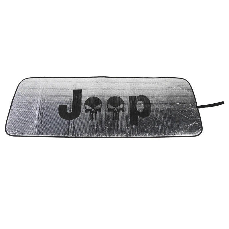 SHINEKA Защита от солнца на лобовое стекло для Jeep Wrangler JL JLU аксессуары солнцезащитный козырек боковой тепловой щит солнцезащитный козырек коврик 2 4 двери - Цвет: Skull