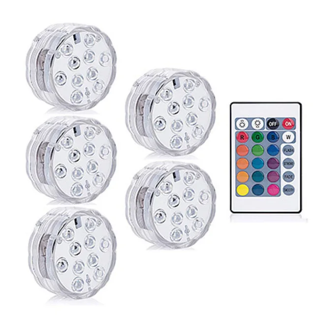 1 Remote 5 Light IP68 водонепроницаемый светильник для бассейна RGB светодиодный Красочный подводный светильник ing Pond погружной светильник для свадебной вечеринки - Испускаемый цвет: 1 Remote 5 Light