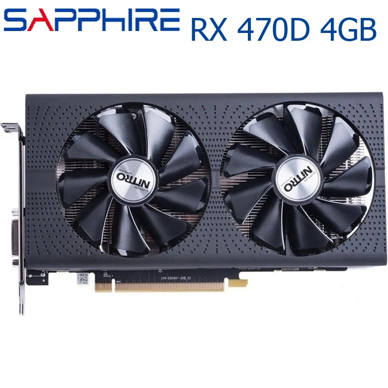 Видеокарты SAPPHIRE RX 470D 4 Гб GPU AMD Radeon 470 D RX470 графические карты для ПК настольных игр DVI