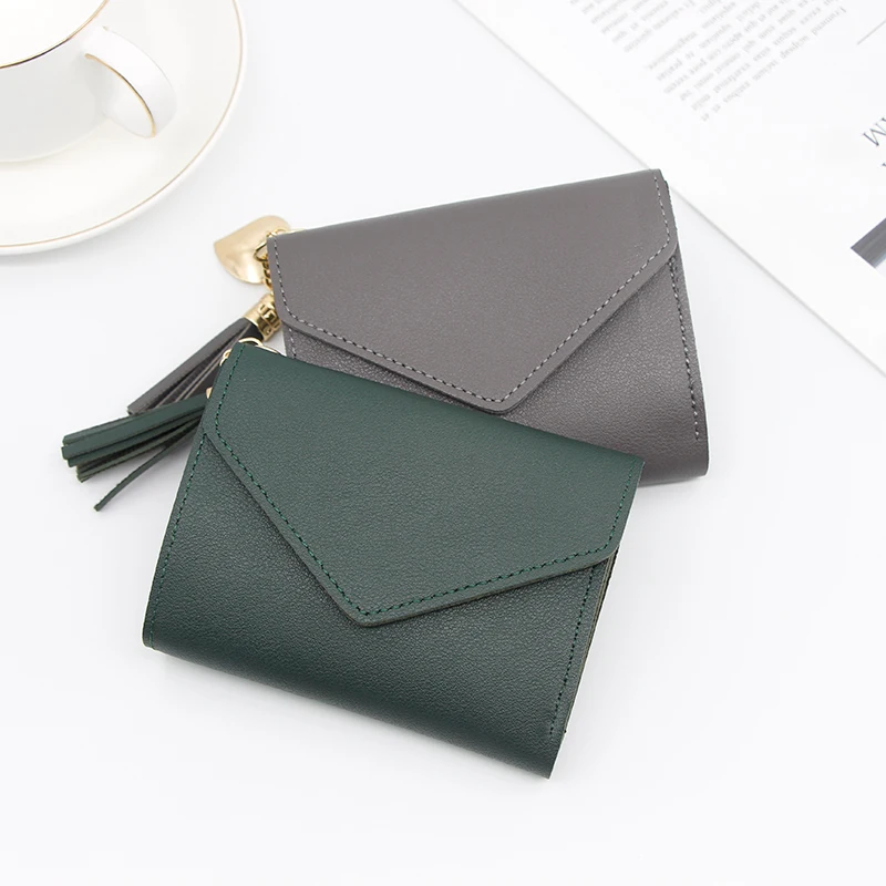 Новый женский кошелек короткая версия маленькая трехслойная карманная сумка