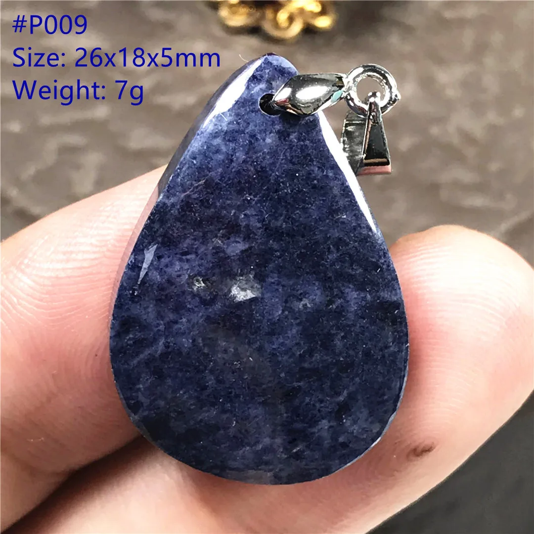 

Natural Blue Sapphire Pendant Jewelry For Women Men Healing Wealth Luck Gift Crystal Silver 26x18x5mm Beads Gemstone Stone AAAAA
