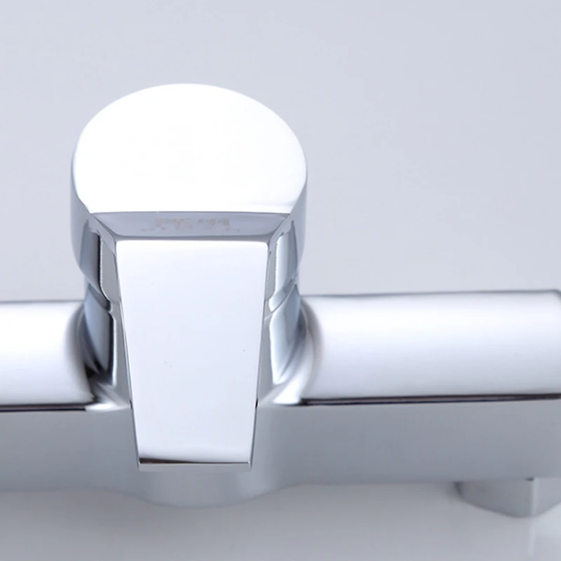 

Bathtub Hot and Cold Mixing Water Faucet Sink Spray Double Shower Head Deck Taps X37B