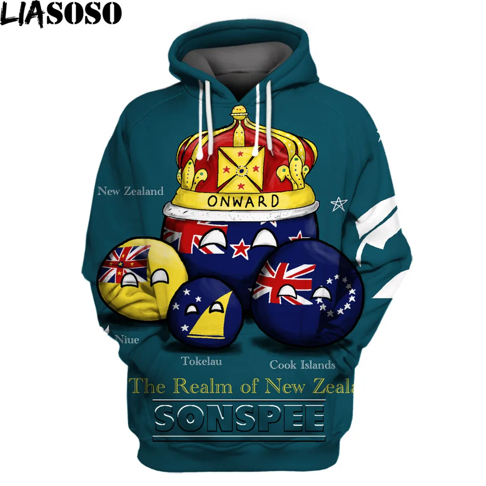 

Polandball Countryballs National Balls UK Australia Africa Print Autumn Man Cloth Hooded Hoodies Long Sleeve Hooded Sweatshirts
