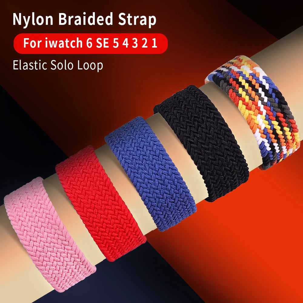 

Nylon Braided Solo Loop band For Apple watch Strap 44mm 40mm Elastic Wristband Bracelet on Smart Series 76543 42mm38mm 41mm 45mm