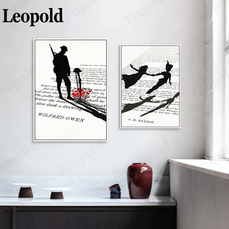 

Nordic Black and White Canvas Poster Abstract Figure Shadow Picture Print Wall Art Simple Living Room Decoration Frameless