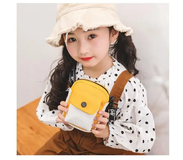 5 шт./лот! Детская модная контрастная цветная Холщовая Сумка-почтальонка