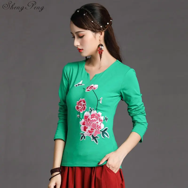 Традиционная китайская блузка рубашка топы для женщин воротник Мандарин