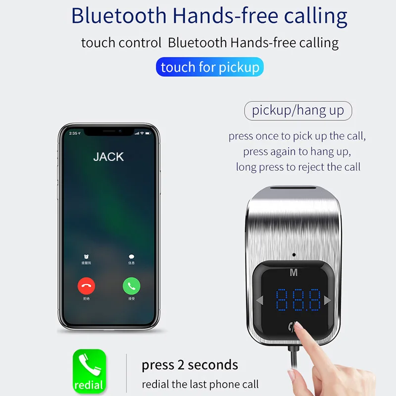 Автомобильный FM трансмиттер Jilang Bluetooth приемник MP3 плеер модулятор с громкой
