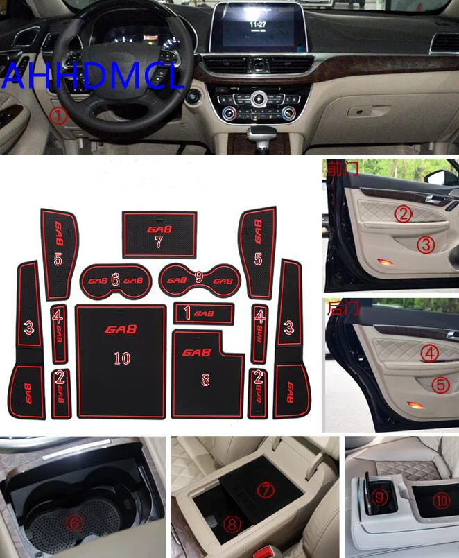 

Car Door Slot Pad Cup Armrest Storage Pad Mat Carpet For Trumpchi GA8