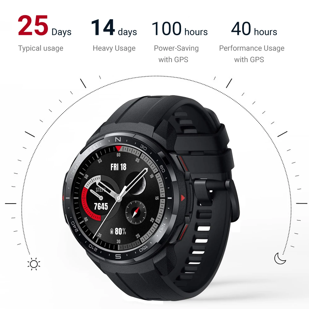 Смарт часы HONOR Watch GS Pro мужские 25 дней автономной работы GPS более 100 режимов