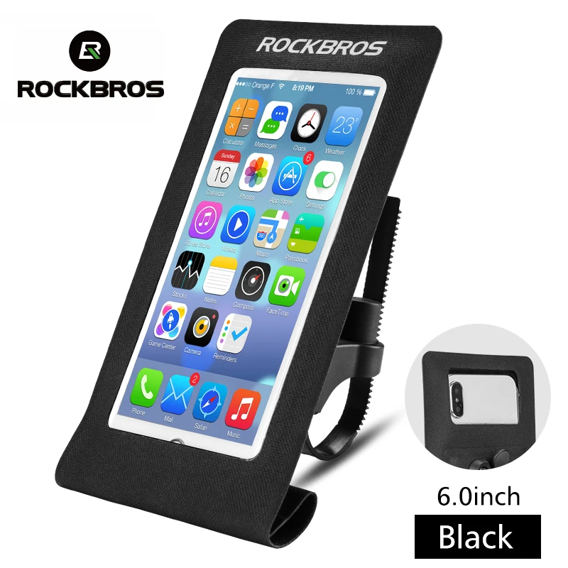ROCKBROS 6," велосипедная сумка для телефона с сенсорным экраном для езды на велосипеде, руль велосипеда, передняя головка, водонепроницаемая сумка для мобильного смартфона