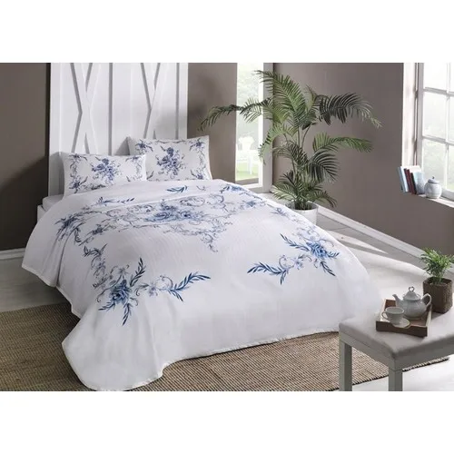 Голубые хлопковые одеяла и покрывала из пике для одного человека пушистые