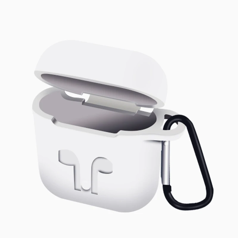 white Для AirPods чехол силиконовый защитный чехол с подставкой чехол противоударный Earpods чехол для Apple для наушников для Airpod чехол Зарядное устройство аксессуары - Цвет: white