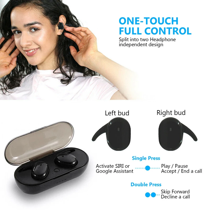 Y30 TWS Headphones Bluetooth 5.0 Wireless Earphones Fingerprint Touch Sports Earphone 3D Stereo Sound Earbud with Charging box |