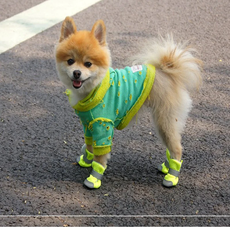 4 шт./компл. Pet обувь мягкая подошва не скользят удобные туфли Водонепроницаемый