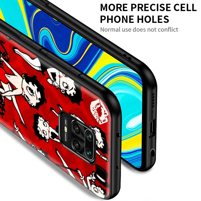 

Phone Cover For Xiaomi Redmi Note 9S 8 9 8T 7 9C 9A 7A 6A 8A K30 Pro Black Soft Capa Mobile Case Betty Boop